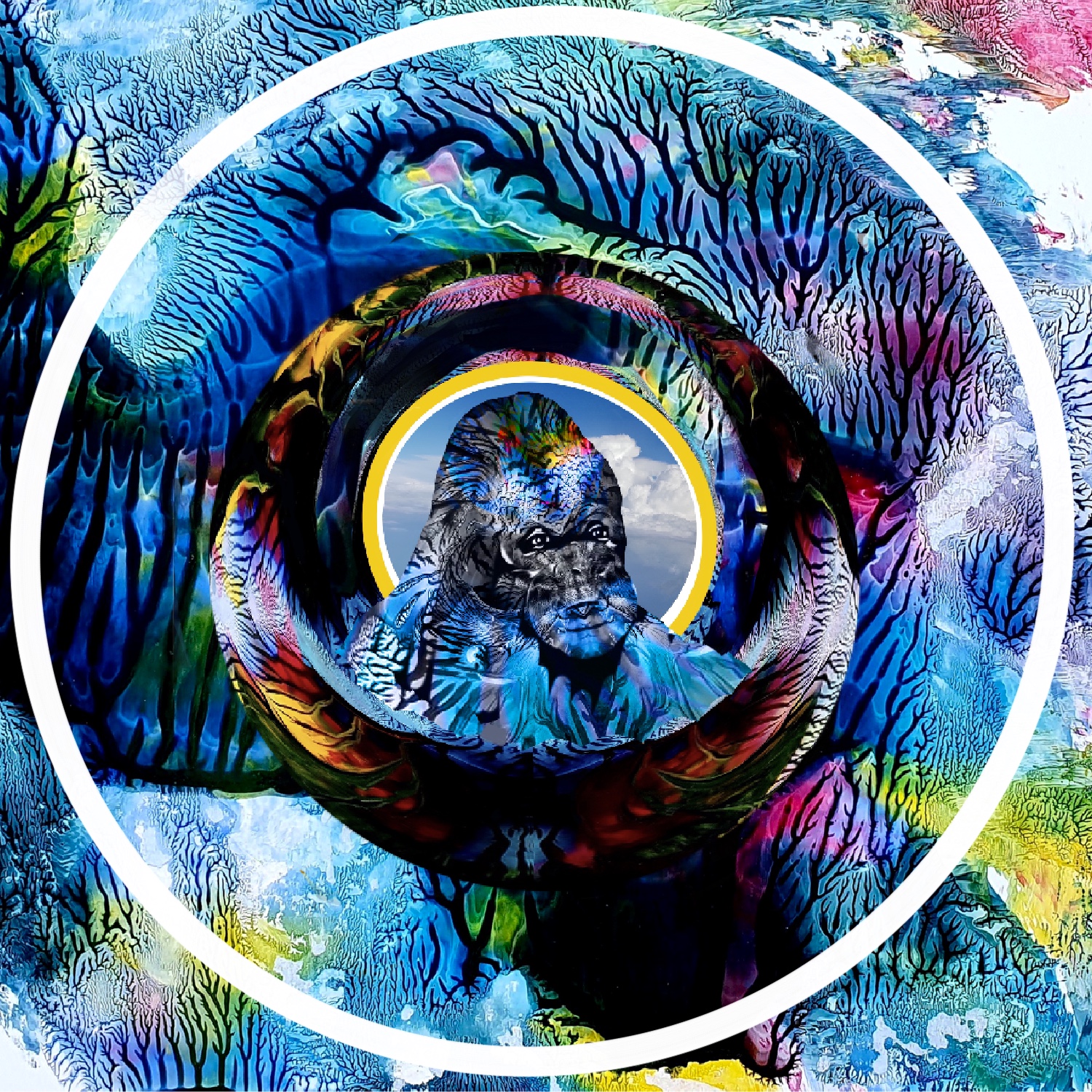 Kağıt Üzerine Akrilik Boya 30x30 cm Goril 2 2021